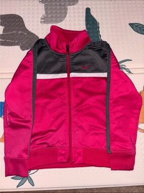 Nike Kids Fuchsia and Charcoal Full-Zip Athletic Jacket